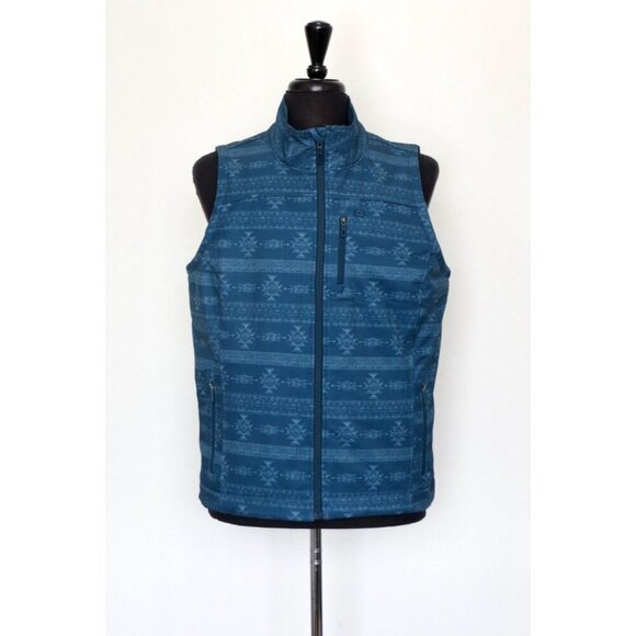 NEW! Cinch Full Zip Vest Jacket Aztec Southwest Print Blue SZ XL - Picture 1 of 6